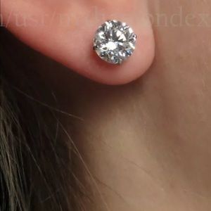 14K SOLID YELLOW GOLD SOLITAIRE EARRINGS 5.00CT.